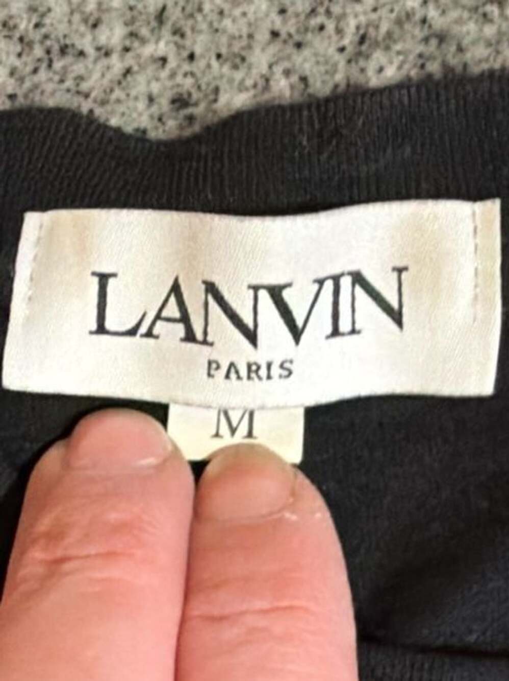 Lanvin Paris Logo T-Shirt Size M Black Cotton - Picture 5 of 7
